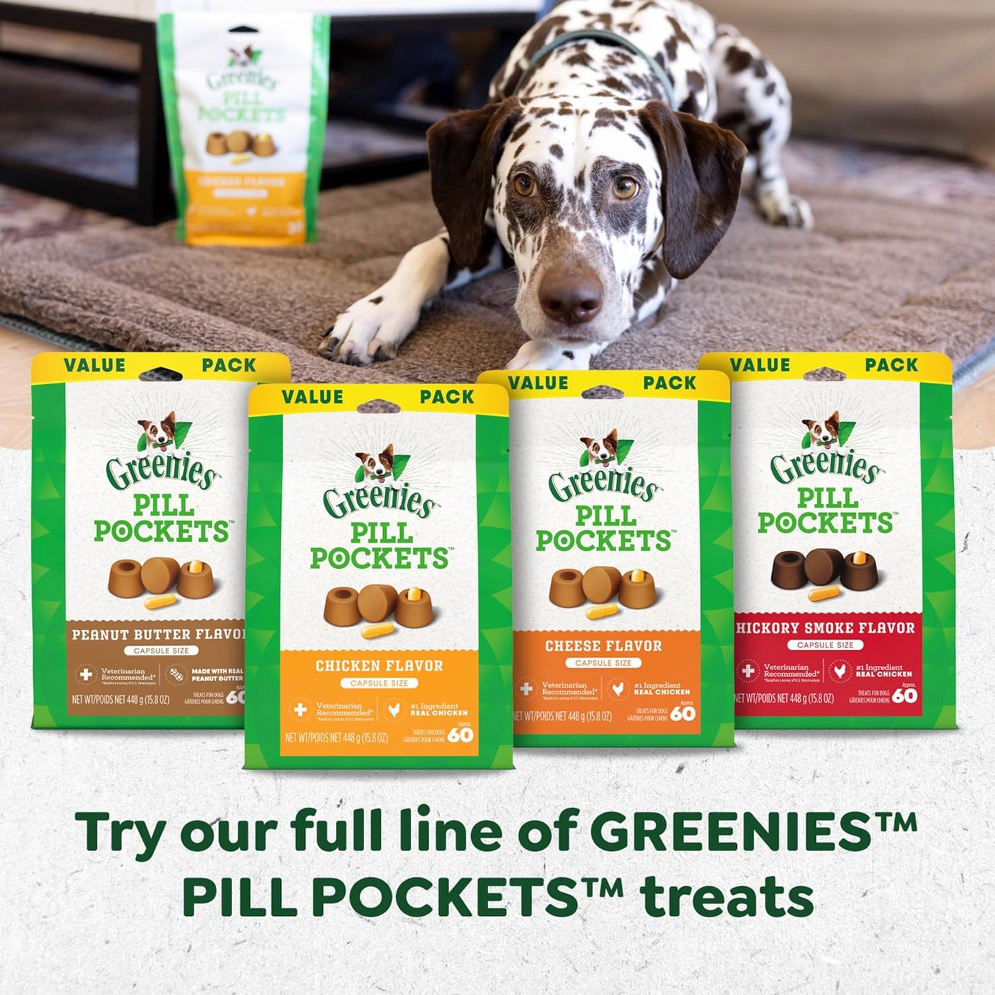 Pill Pockets for Dogs Large Size, Soft Dog Treats, with Real Peanut Butter, 7.9 Oz. Pouch (30 Treats)