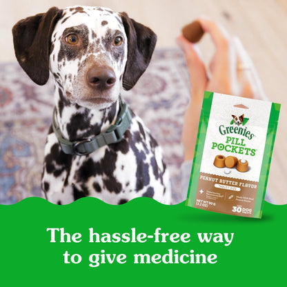 Pill Pockets for Dogs Large Size, Soft Dog Treats, with Real Peanut Butter, 7.9 Oz. Pouch (30 Treats)