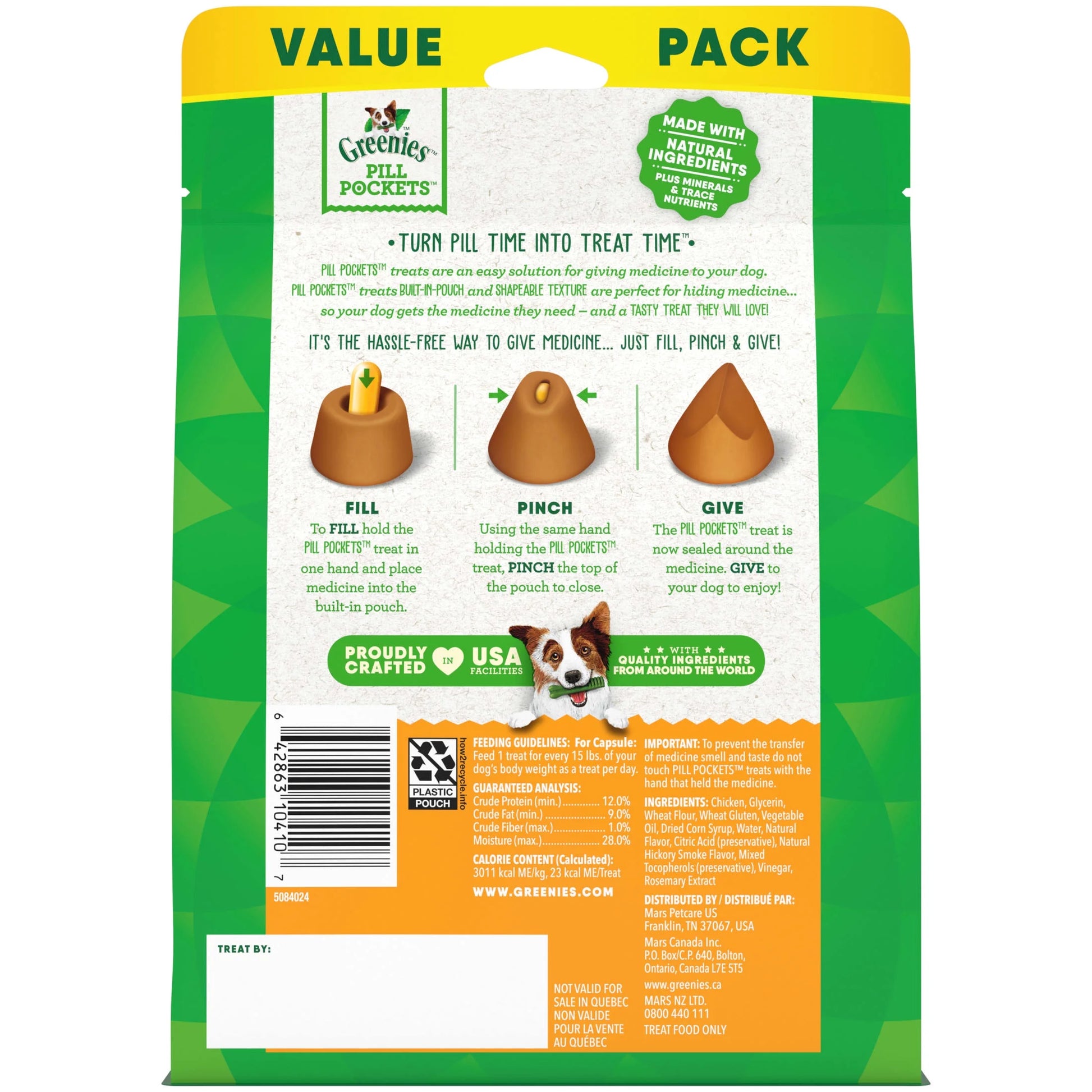 Pill Pockets for Dogs Chicken Flavor Large, Capsule Size Soft Dog Treats, 15.8 Oz, (60 Pk)