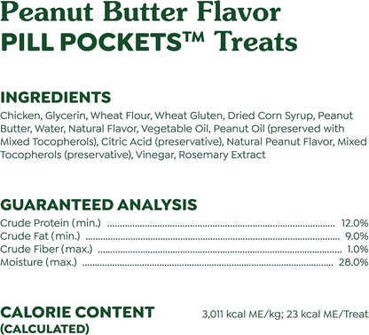 Pill Pockets for Dogs Large Size, Soft Dog Treats, with Real Peanut Butter, 7.9 Oz. Pouch (30 Treats)