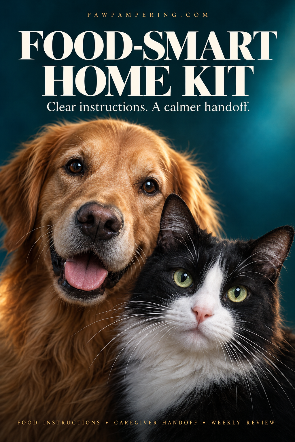 Food-Smart Home Kit guide cover featuring a dog and cat