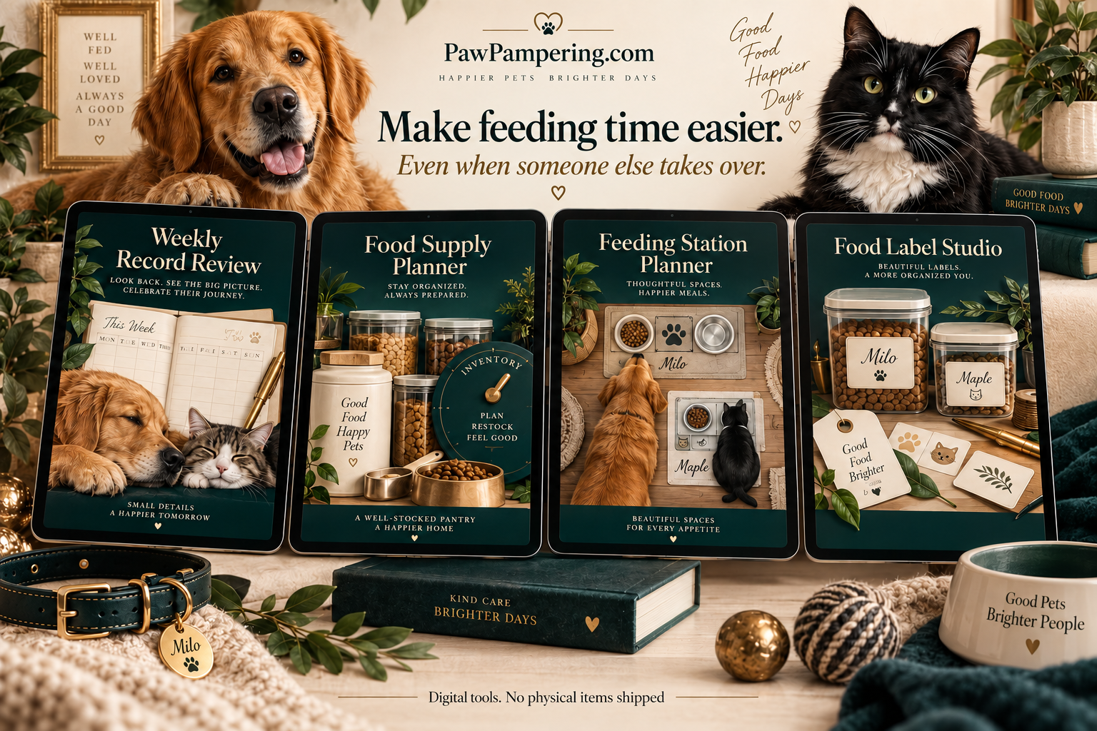Illustrated previews of all four included Food-Smart digital bonuses